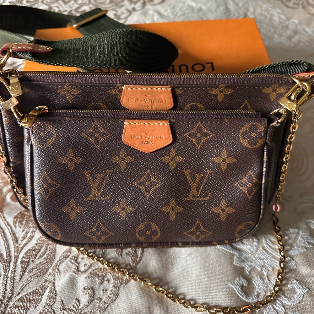 Louis Vuitton Brown Monogram Women's Bag Multi Pochette. Comes with box and dust